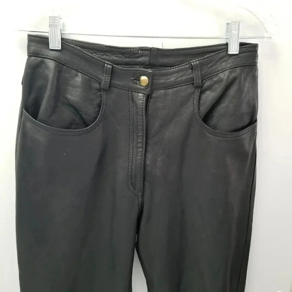 LEATHER Pants  High Rise Tall Fit 30 - Picture 8 of 13